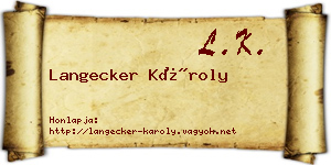 Langecker Károly névjegykártya